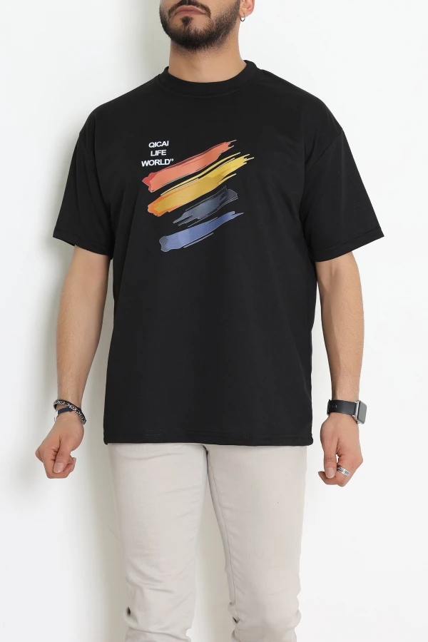 Wortex Oversize Erkek Tişört Siyah - 31693.1878.