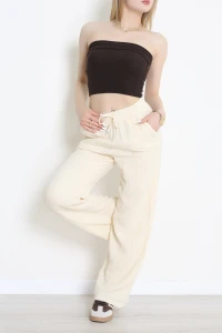 Müslin Bol Paça Pantolon Bej - 349.1238.