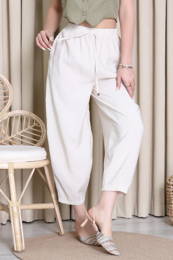 Beli Lastikli Pantolon Taş - 51106.1995.