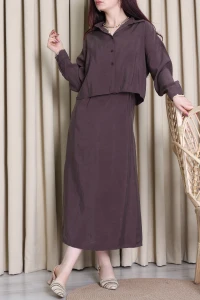 Gömlek Elbise Takım Kahve - 51153.1995.