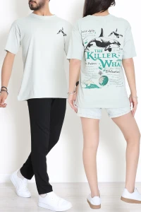 Kompakt Penye Unisex Tişört Mintsiyah - 55064.1872.