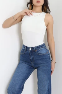 Sıfır Kol Çıtçıtlı Body Ekru - 014.1238.