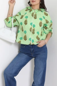 Desenli Baskılı Ceket Yeşil - 242.1238.