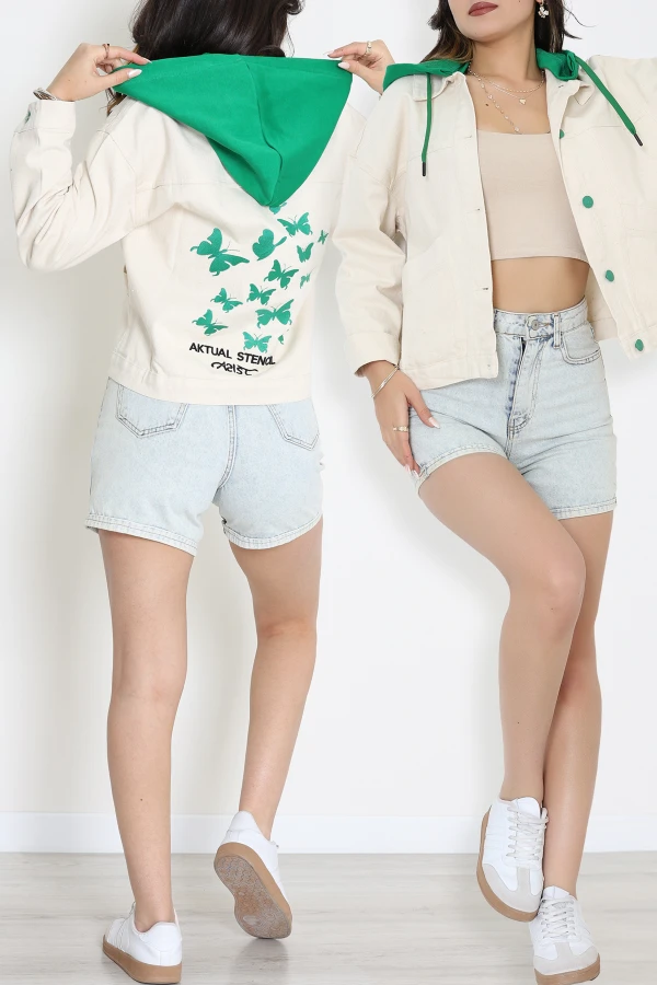 Nakışlı Ceket Yeşil - 263.1238.