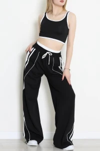 2 İplik Büstiyerli Eşofman Takımı Siyah - 52249.1857.