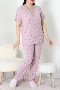 Modal Büyük Beden Pijama Takımı Tozpembe - 775.1287.