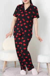 Milan Büyük Beden Düğmeli Pijama Takımı Kırmızıkalp - 794.1287.