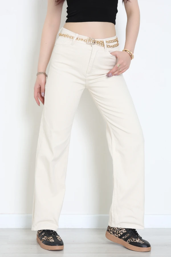 Palazzo Kot Pantolon Krem - 163281.2141.