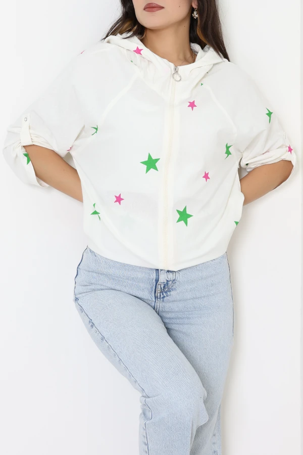 Baskılı Ceket Bejyeşil - 254.1238.