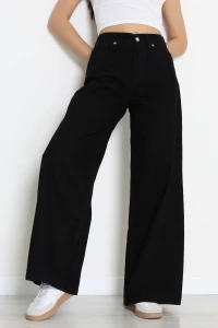 Palazzo Geniş Paça Kot Pantolon Siyah - 31548.2059.