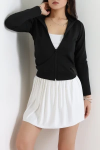 Scuba Kapşonlu Fermuarlı Ceket Siyah - 31865.053.