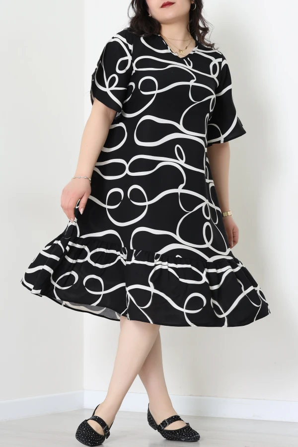 Büyük Beden Elbise Siyahekru - 32377.034.