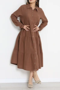 Müslin Elbise Kahve - 353.1238.