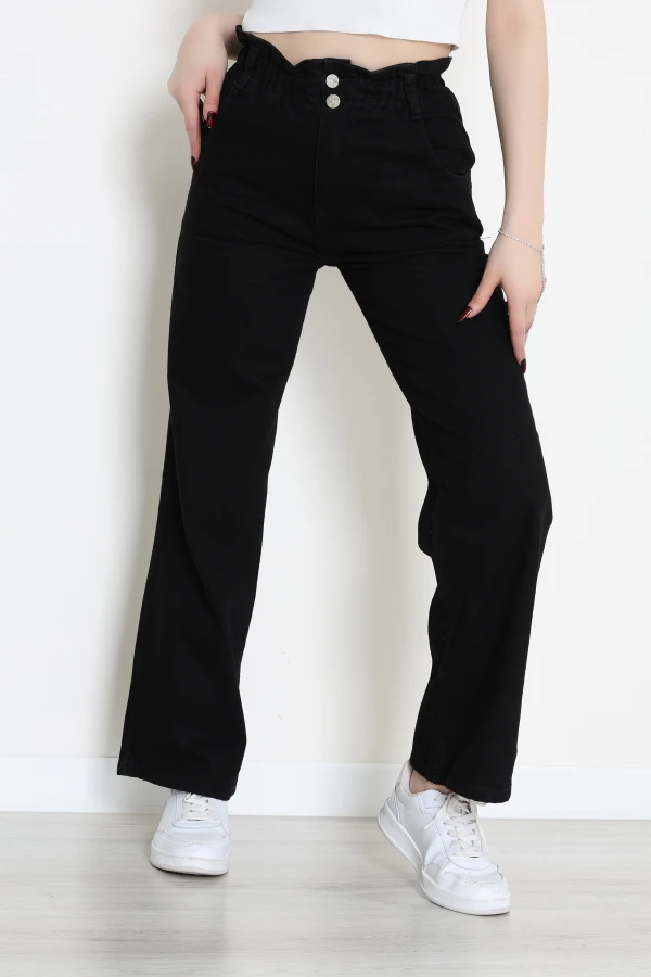 Bel Lastikli Palazzo Kot Pantolon Siyah - 405354.2141.