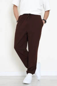 Zra Krep Likralı Paça Lastikli Erkek Günlük Pantolon Kahve - 42591.1837.