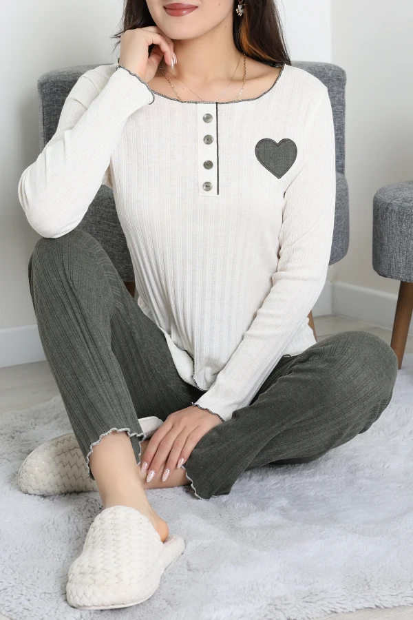 Fitilli Kalpli Pijama Takımı Bej - 52258.1048.