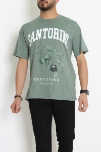 Süprem Ön Arka Baskılı Erkek Tişört Haki - 71143.1872.