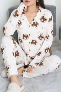 Milan Düğmeli Pijama Takımı Ayıkafa - 7511.1287.
