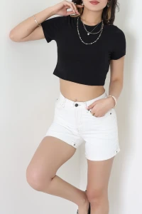 Crop Tişört Siyah - 019.1238.