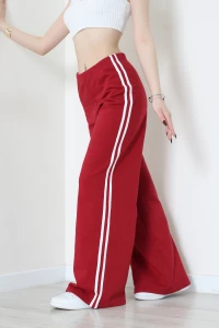 Çift Şeritli 2 İplik Eşofman Altı Bordo - 2000.1238.