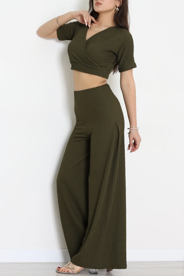 Bubble V Yaka İkili Takım Yeşil - 32243.1857.