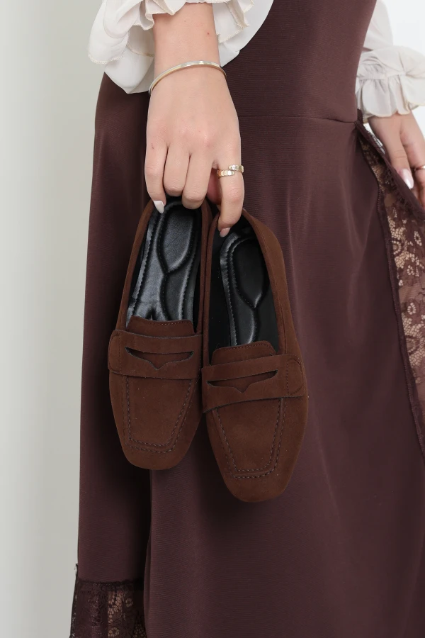 Süet Loafer Babet Kahve - 32765.1932.