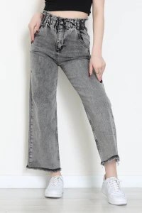 Bel Paça Püsküllü Palazzo Kot Pantolon Füme - 405108.2141.