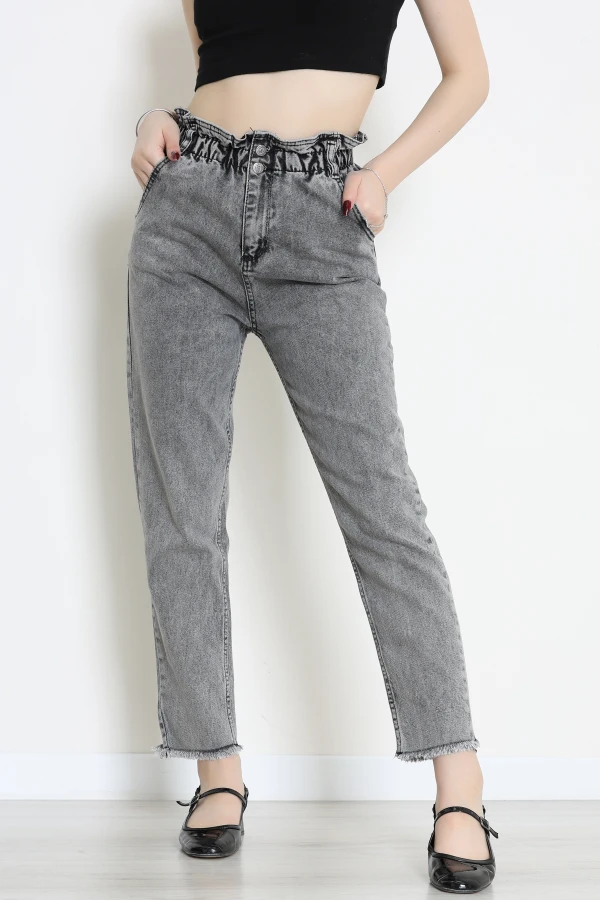 Bel Lastik Paça Püsküllü Mom Jean Karyıkama - 405221.2141.