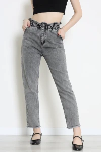 Bel Lastik Paça Püsküllü Mom Jean Karyıkama - 405221.2141.
