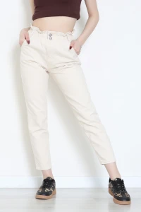 Bel Lastikli Mom Jean Bej - 405353.2141.