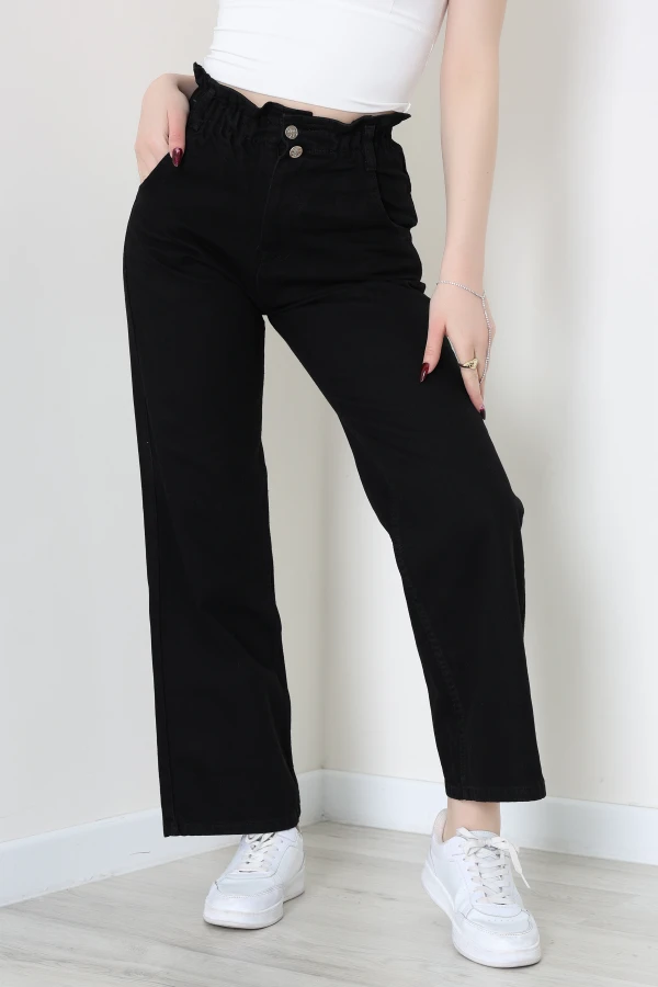 Bel Lastikli Palazzo Kot Pantolon Siyah - 405354.2141.
