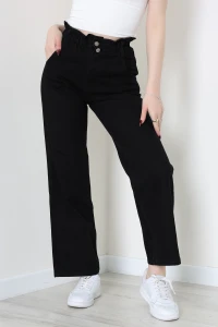 Bel Lastikli Palazzo Kot Pantolon Siyah - 405354.2141.