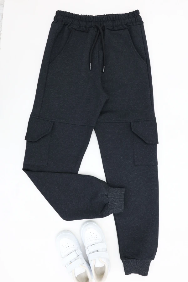 8-16 Yaş 2 İplik Kargo Eşofman Altı Koyufüme - 50945.2066.