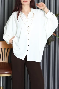 Aksesuarlı Gömlek Beyaz - 2454.360.