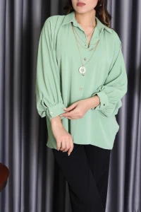 Aksesuarlı Gömlek Yeşil - 2454.360.