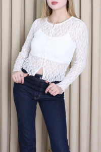 Dantelli Hırka Beyaz - 2594.745.