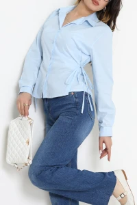 Yandan Bağlamalı Poplin Gömlek Bebemavi - 43939.2118.