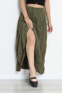 Beli Lastikli Crash Etek Haki - 43981.1949.