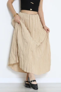 Beli Lastikli Crash Etek Bej - 43981.1949.
