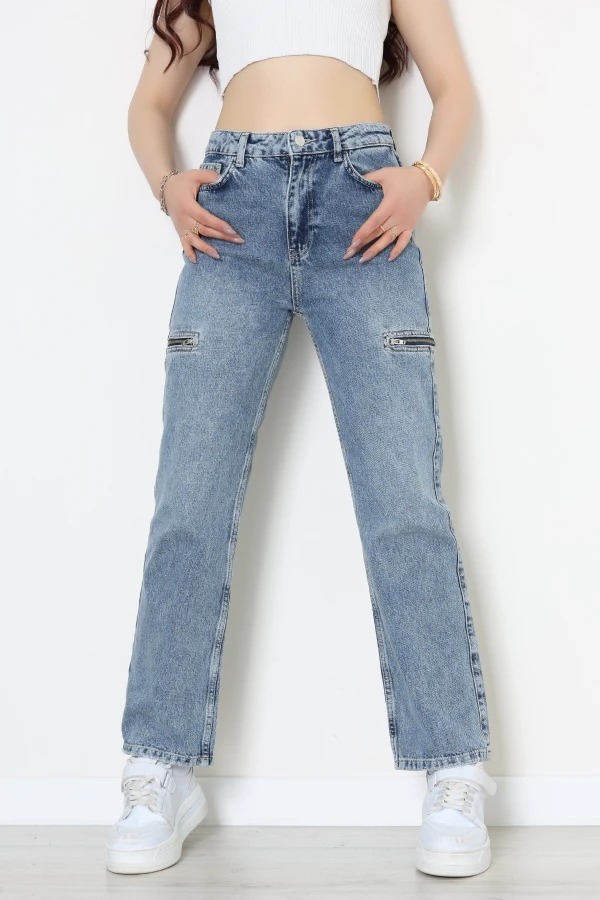 Mom Kot Pantolon Açıkmavi - 7008.1968.