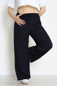 Büyük Beden Viskon Kumaş Pantolon Lacivert - 71234.107.