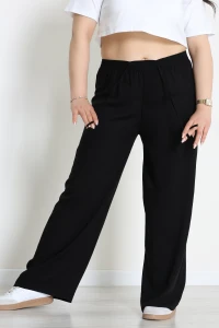 Büyük Beden Viskon Kumaş Pantolon Siyah - 71234.107.