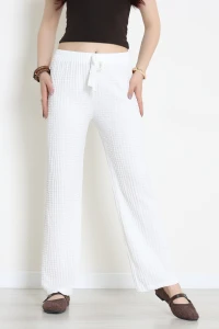 Bubble Kumaş Lastikli Pantolon Beyaz - 71236.107.