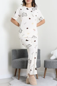 Milan Alt Üst Aynı Pijama Takımı Beyaz - 792.1287.