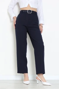 Kemerli Palazzo Pantolon Lacivert - 24194.1397.