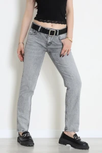 Kemerli Straight Kot Pantolon Grimelanj - 3139968.1968.