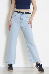 Kemerli Palazzo Kot Pantolon Buzmavi - 3218033.1968.