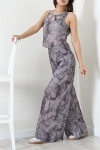 Yaka Detaylı Süprem İkili Takım Gri - 32249.1857.