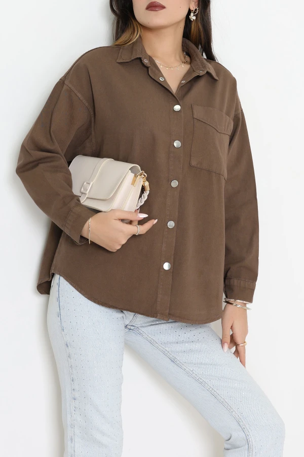 Tek Cepli Düğmeli Ceket Kahve - 36571.2137.