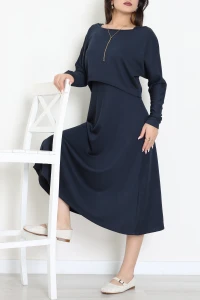 Modal Kumaş Bluzlu İkili Takım İndigo - 4179.1247.